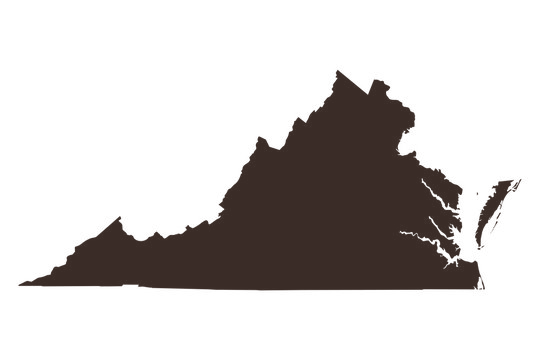 State of Virginia with Richmond service area highlighted
